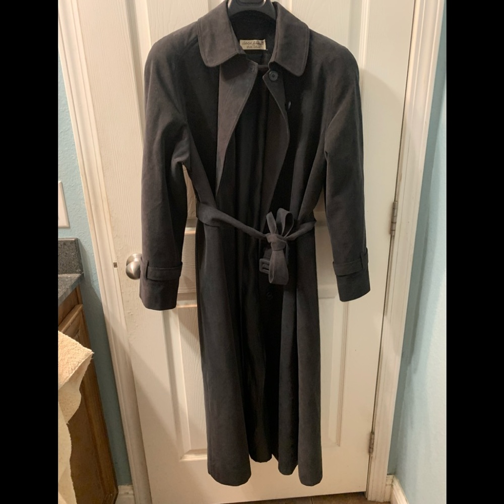 Suede Black Trench Coat